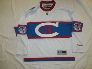 Rare Reebok Montreal Canadiens 2016 Winter Classic White Hockey Jersey Men M