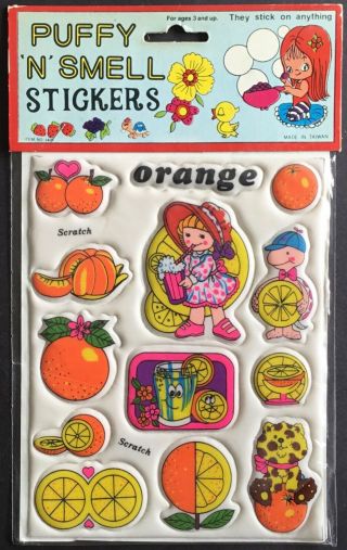 Nip Vintage Scratch & Sniff Stickers - Puffy N’ Smell - Orange 1 -