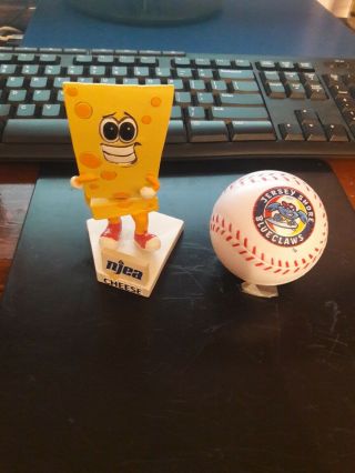 Lakewood Blueclaws Cheese Bobblehead Plus Jersey Shore Blueclaws Sponge Ball