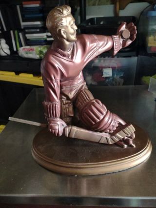 Vtg Austin Danel Sculpture Statue Goalie Nhl Hockey Stick Puck Skates Pads Rare