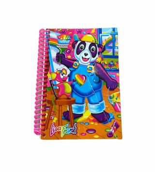 Lisa Frank Rainbow Panda Mouse Part Mini Button Notebook 6 Inches Vintage