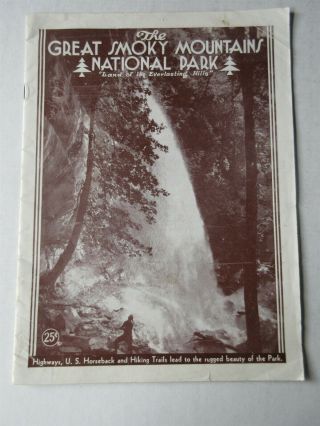 1941 The Great Smoky Mountains National Park Booklet North Carolina Tennessee