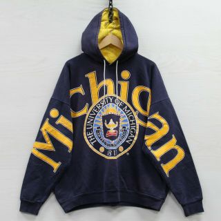 Vintage Michigan Wolverines Sweatshirt Hoodie Size Xl 90s Ncaa Big Spell Out
