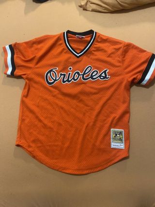 Mitchell & Ness Orange Mlb Baltimore Orioles 1988 Cal Ripken Jr.  Bp Jersey