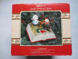 Vintage Garfield Enesco Small World Of Music Action Musical " Dickens Christmas "