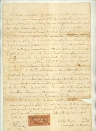 1864 Land/deed Deal John Ziegler John Kline & William Cook Rockingham County Va