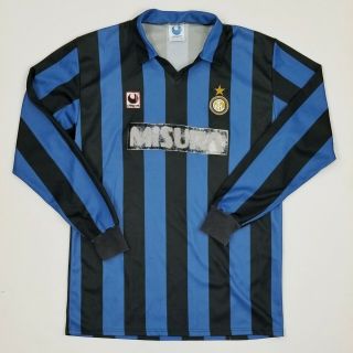 Inter Milan 1990 - 1991 Home Football Shirt Uhlsport Soccer Jersey Kit Size Xl