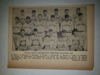 Tulsa Oilers 1927 Team Picture George Blaeholder Otis Brannan Ed Grimes