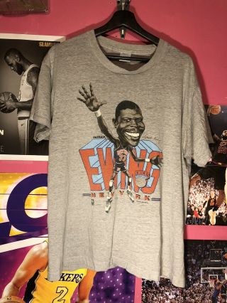 Vtg Patrick Ewing York Knicks Salem Sportswear Grey Tee Shirt Mens Xl