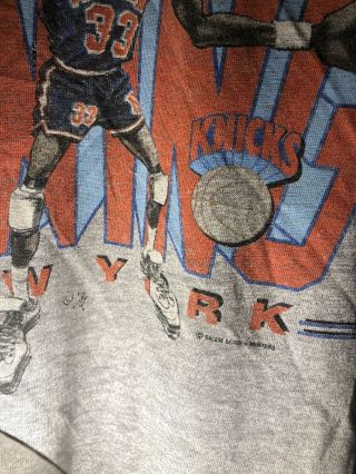 Vtg Patrick Ewing York Knicks Salem Sportswear Grey Tee Shirt Mens XL 2