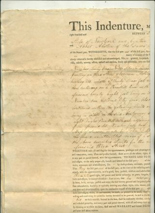 1801 Land/deed Deal Abner Austion Athens Ny & Isaac Northrup Athens Ny