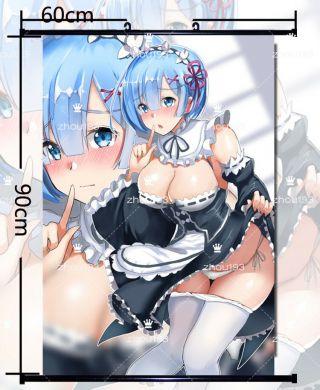 Anime Re:zero Rem Wall Scroll Poster Home Decor Holiday Gift 60 90cm 1227