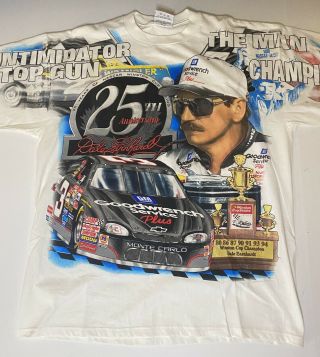 Vintage Nascar Dale Earnhardt 25th Anniversary 7 Time Champ Shirt All Over Large