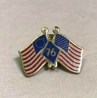 Spirit Of 76 1776 - 1976 Bicentennial Usa Betsy Ross Flags Lapel Hat Pin