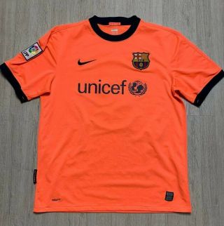 2008 - 2009 Nike Fc Barcelona Fcb Jersey Football Shirt Dani Alves 2 Size L