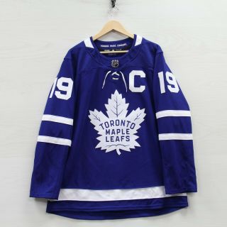 Mitel 19 Toronto Maple Leafs Custom Authentic Fight Strap Adidas Jersey Size 52