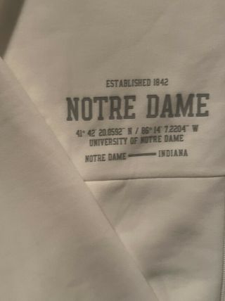 Notre Dame Football Team Issued Full Zip Hooded Jacket Medium 2