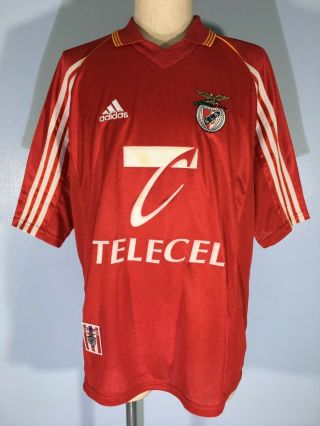 Benfica Portugal Nuno Gomes Vintage Adidas Home Football Shirt Soccer Jersey L