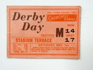 Vintage 1954 Kentucky Derby Ticket Stub Churchill Downs Determine Winner