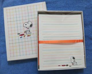 Vintage Snoopy Hallmark Stationary Paper With Envelopes Peanuts