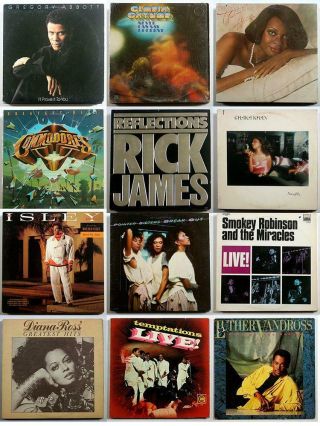 12 R&b Funk Soul Lps Rick James Chaka Khan Isley Bros Temptations Diana Ross,