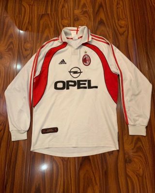 Milan Away Football Shirt 2001 - 2002 Jersey Soccer Long Sleeve Vintage