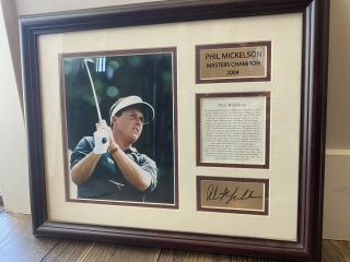 Phil Mickelson 2004 Framed Masters Champion Signed Photo Tribute