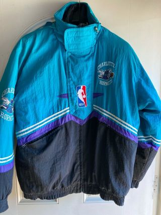 Rare Vintage Charlotte Hornets Logo Athletic Insulated Jacket Coat Nba 1990s L