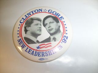 Rare 1992 - Clinton/gore - 2.  25” Campaign Button 92 Leadership / A5