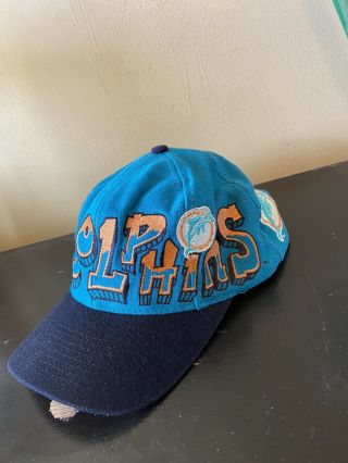 Miami Dolphins 90’s Drew Pearson Graffiti Font Vintage Snapback Hat