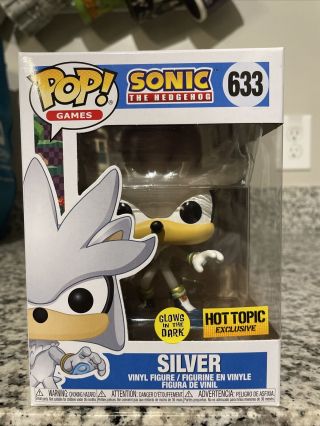 Funko Pop Games Sonic The Hedgehog Silver Gitd Hot Topic Exclusive W/protector