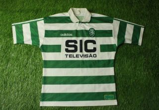 Sporting Lisbon 1995/1996 Rare Football Shirt Jersey Home Adidas Size M