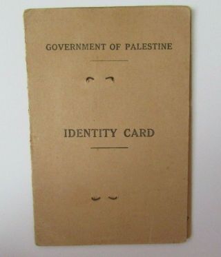 Government of Palestine Identify Card of a Jewish Man 1939 Judaica 2