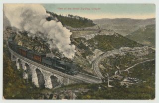 Steam Train On The Zig Zag Railway Lithgow Nsw Australia Old Postcard