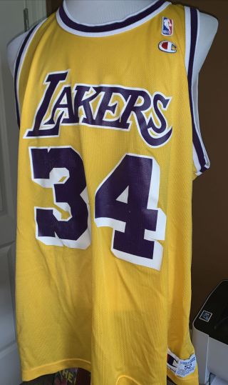 Shaquille Oneal Champion Jersey Size 52 Los Angeles Lakers