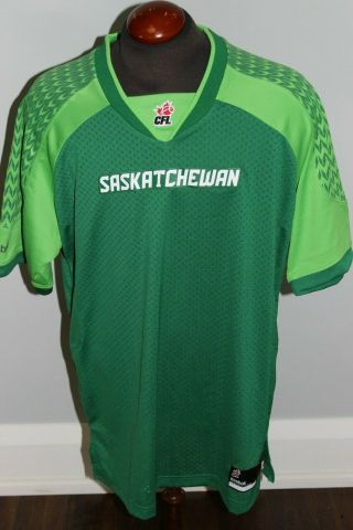 Pre - Owned Cfl Saskatchewan Roughriders Jersey Reebok Green Riders Size X - Large