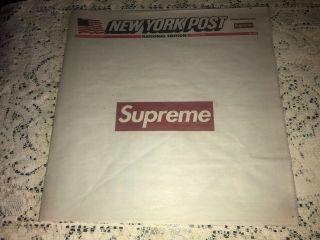 2018 Supreme X The York Post Newspaper " National Edition " Rare Box Logo