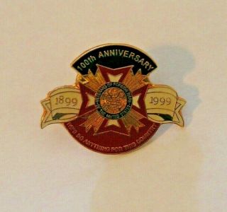 Veterans Of Foreign Wars 100th Anniversary Lapel Hat Pin Tie Tack Pinback Vfw