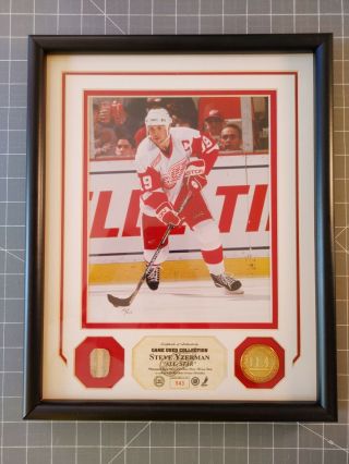 Steve Yzerman Game Stick Photo Display Limited To 250,  Detroit Red Wings