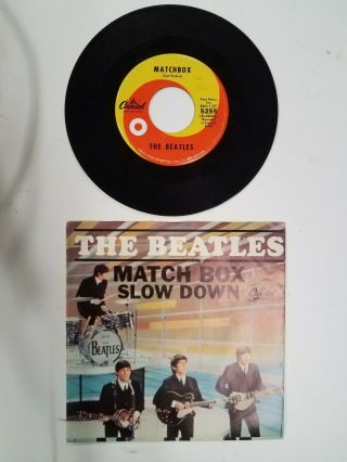 The Beatles Matchbox / Slow Down Vg 45 Rpm Record Vinyl Picture Sleeve