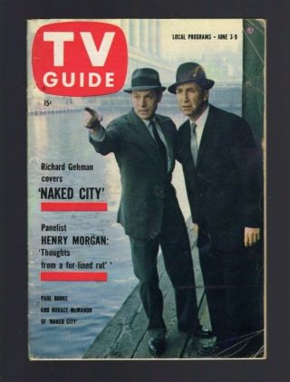 1961 Seattle Tv Guide Naked City Paul Burke & Harace Mcmahon Joanne Dru