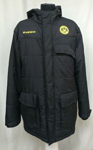 Borussia Dortmund Kappa Football Stadium Jacket Rare Soccer Parka Coat Size Xl