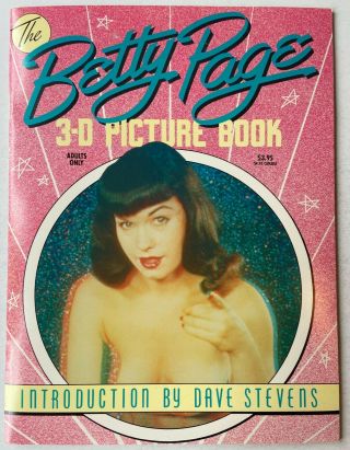Betty Page 3d Picture Book W/glasses Dave Stevens 3 - D Zone 1989 Mature