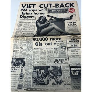 16 Dec 1969 The Herald Complete Newspaper Viet Cut - Back