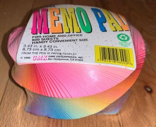 Rare Vintage Neon Memo Pad Rainbow 1990’s Gmk Enterprise Home Office