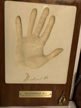 Muhammad Ali (3x Heavyweight Boxing Champ) Authorized Plaster Hand Print Plaque