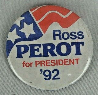 1992 Ross Perot Political President Campaign Pin Pinback - Us