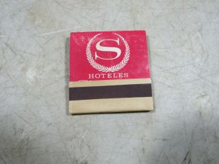 Vintage Sheraton Hotel San Cristobal Santiago Chile Matchbook Wooden Sticks Full