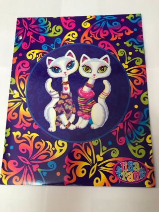 Lisa Frank Roxie & Rollie Folder Siamese Cats Kitties Portfolio 2001 Made In Usa