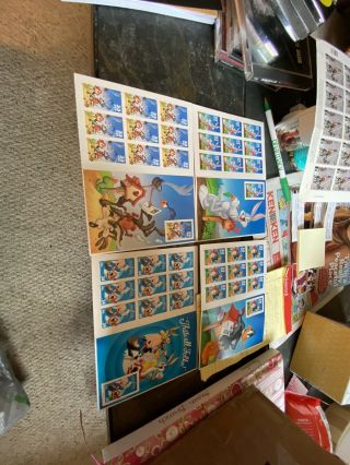 Lotta 40 Us Postal Stamps The Looney Tunes Bugs Bunny,  Daffy Duck,  Road Runner,
